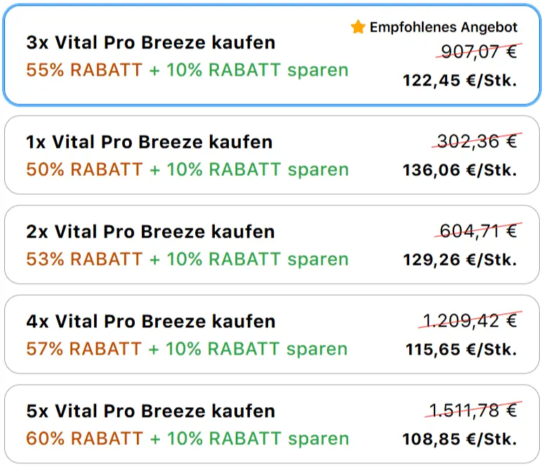 Preis für Vital Pro Breeze